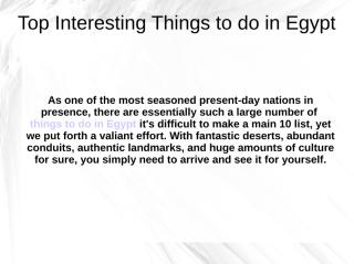 Top Interesting Things to do in Egypt.ppt