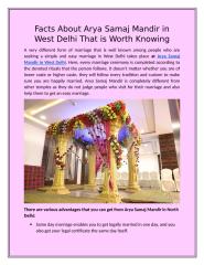 Facts About Arya Samaj Mandir in West Delhi That is Worth Knowing.docx
